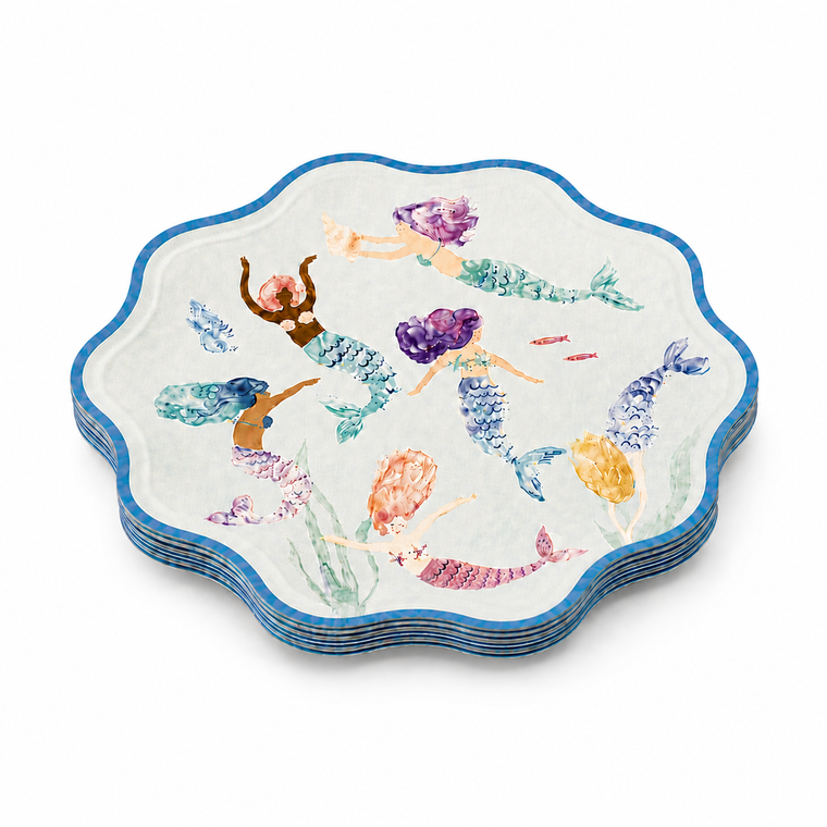 Parttyhub mermaids princess dinner plates | MP | Pack 8