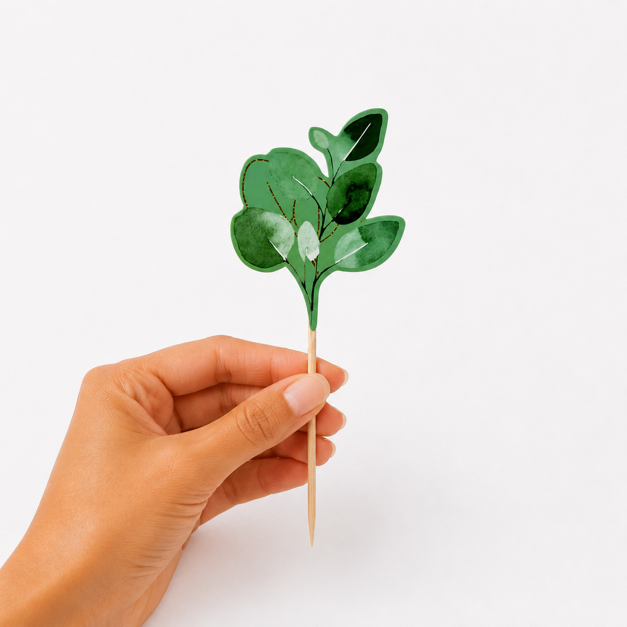 Parttyhub sage leaf cupcake toppers