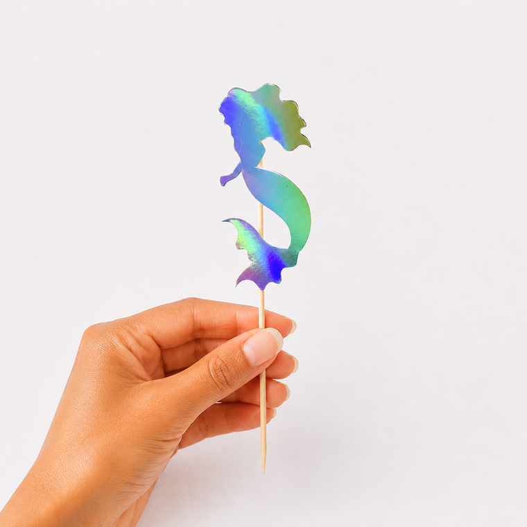 Parttyhub iridescent mermaid cupcake topper