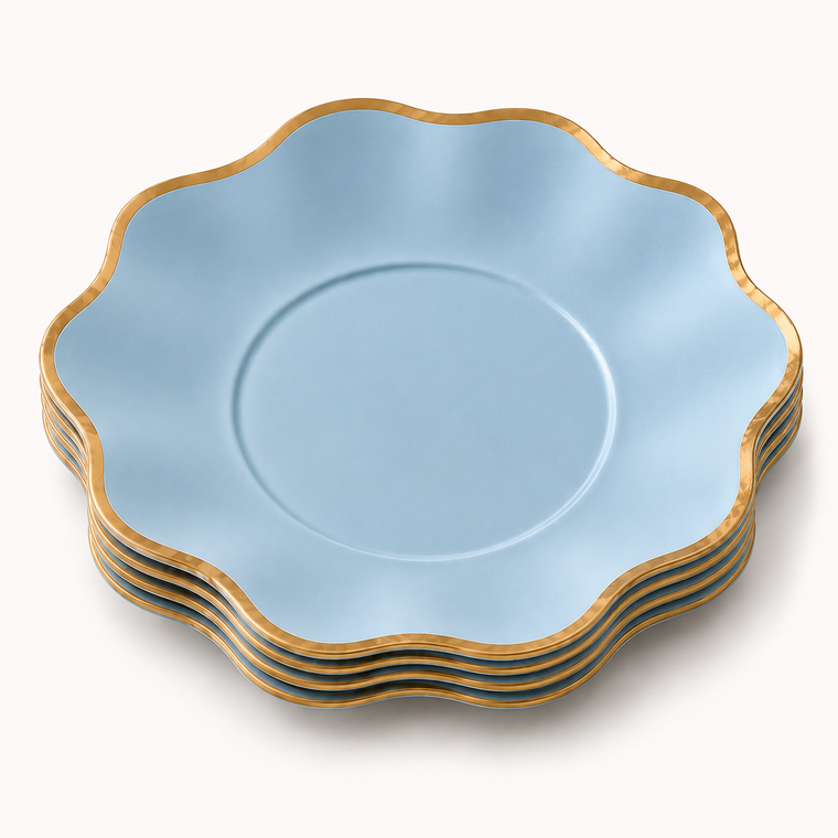 Parttyhub blue gold rim dinner plates | BGR | Pack 8