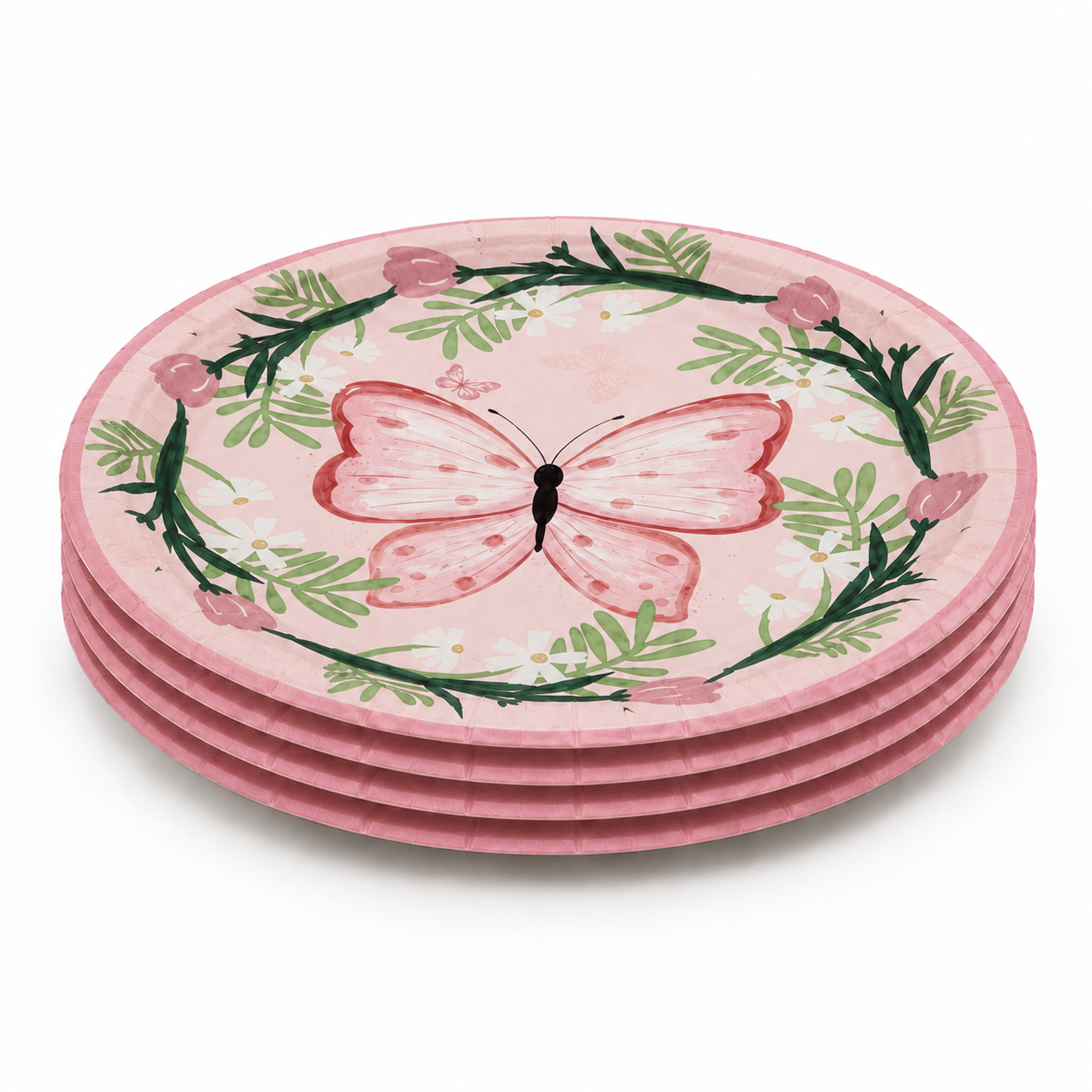 Parttyhub pink butterfly dinner plates | BFL | Pack 8