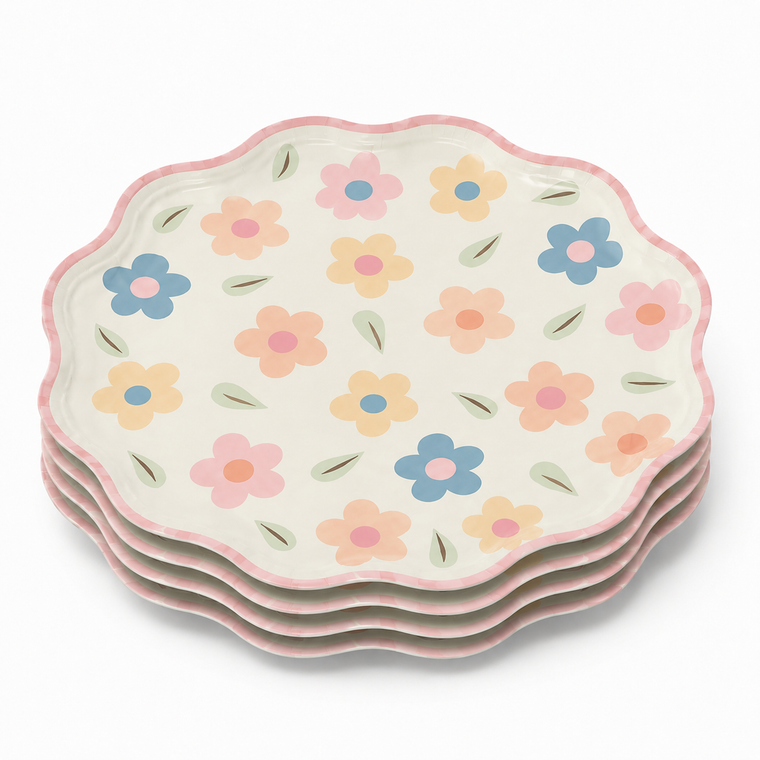 Parttyhub pastel floral dinner plates | PFLW | Pack 8