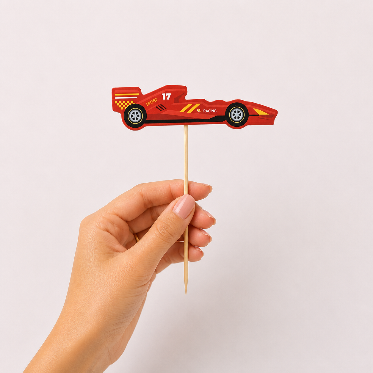 Parttyhub red racecar cupcake topper