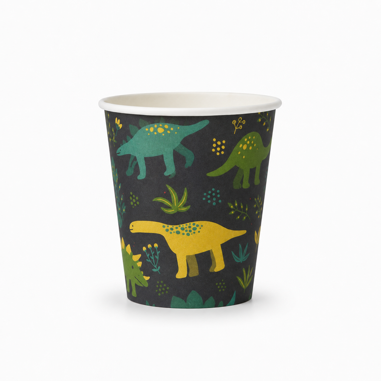 Parttyhub dinosaurs in camouflage party cups | DCAM | Pack 8