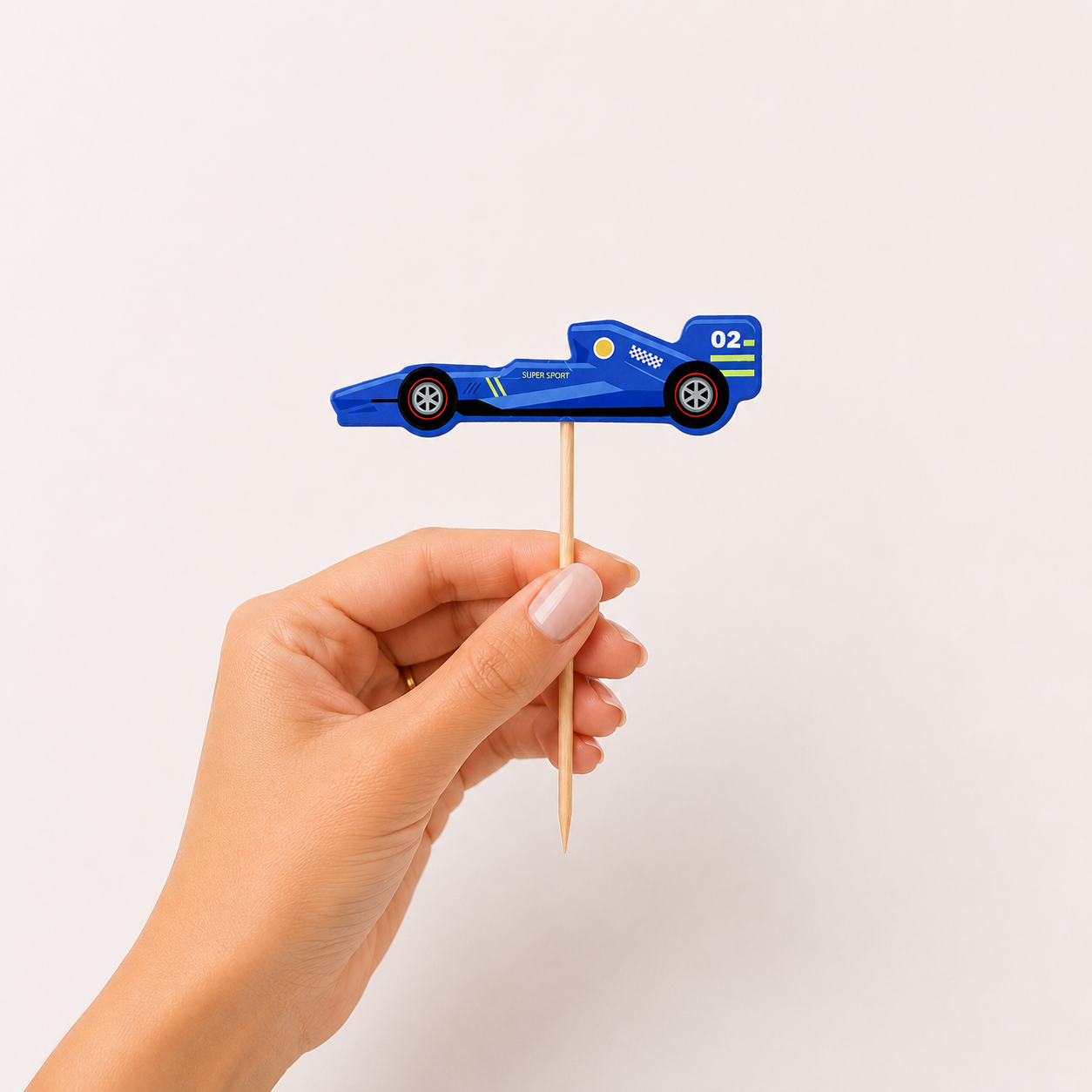 Parttyhub blue racecar cupcake topper