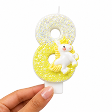 Parttyhub Sparkling Unicorn Yellow Candles | UNI | Pack 1