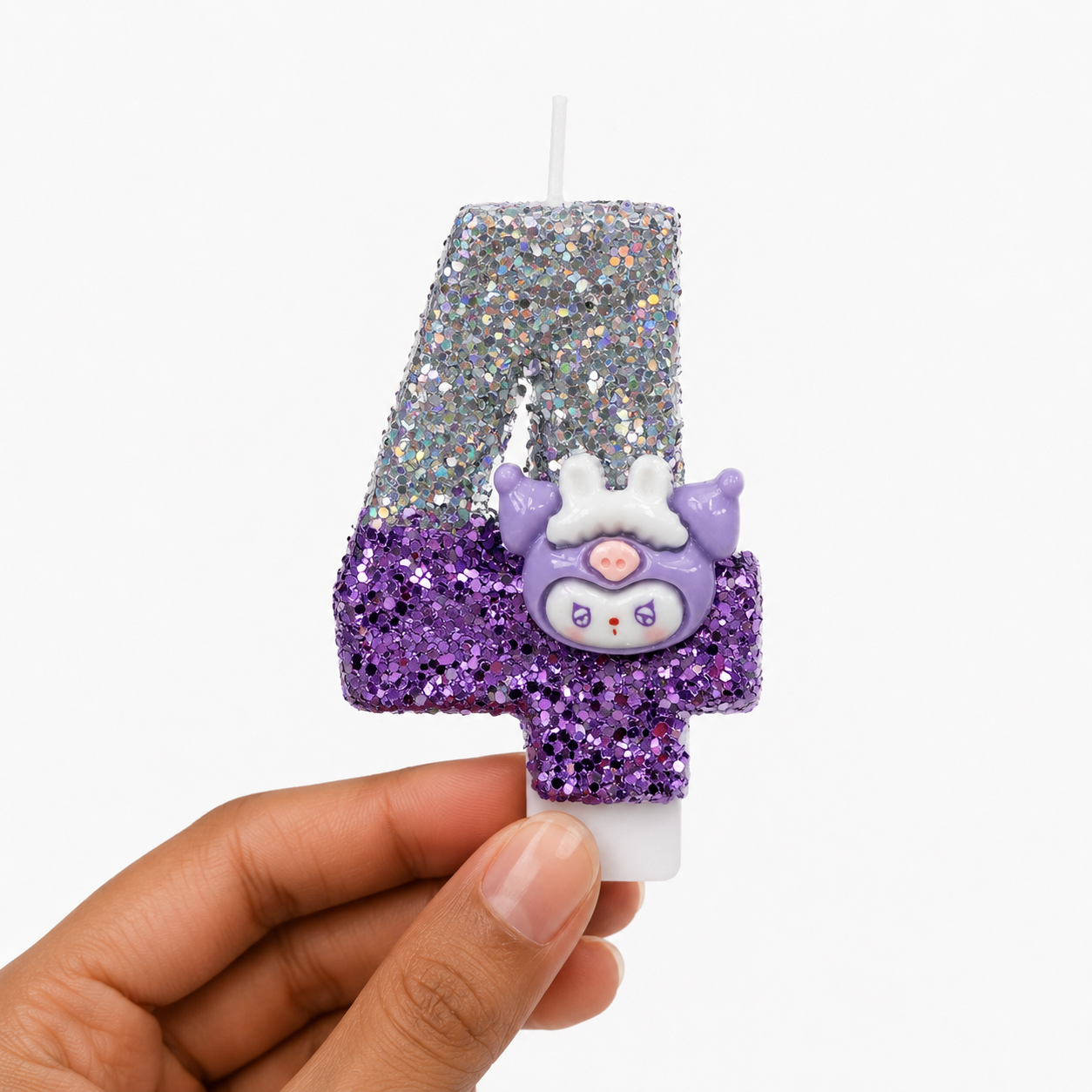 Parttyhub Hello Kitty Sanrio White and Purple Candles | KTY | Pack 1