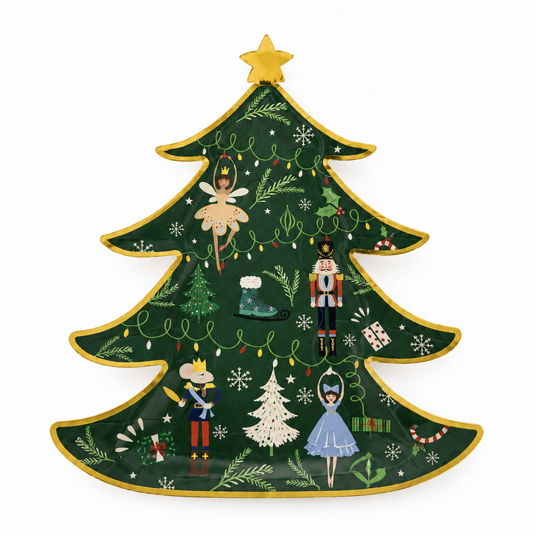 PARTTYHUB Nutcracker Fairytale Christmas Dessert Plates – Pack of 8