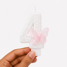 Parttyhub White Fairy Candles With Butterflies | BFL | Pack 1