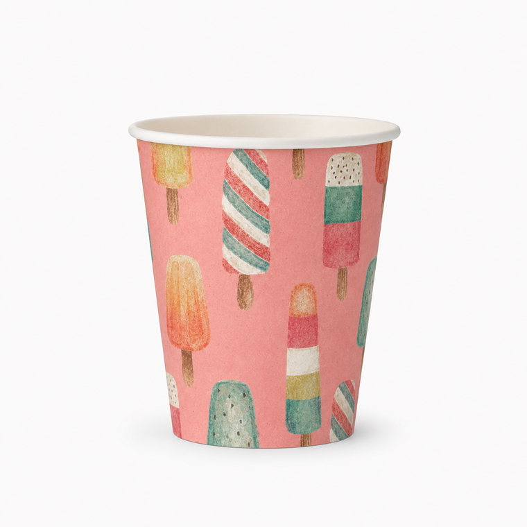 Parttyhub ice cream pink party cups | ICR | Pack 8