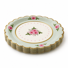 Parttyhub dots & roses pink dessert plates | DRS | Pack 8