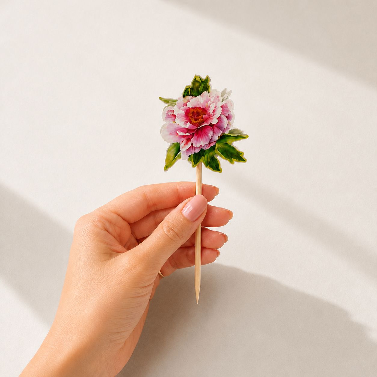 Parttyhub blush peony cupcake topper