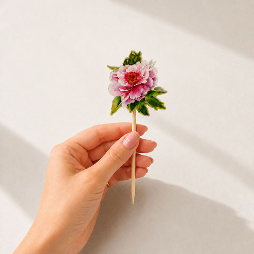 Parttyhub blush peony cupcake topper