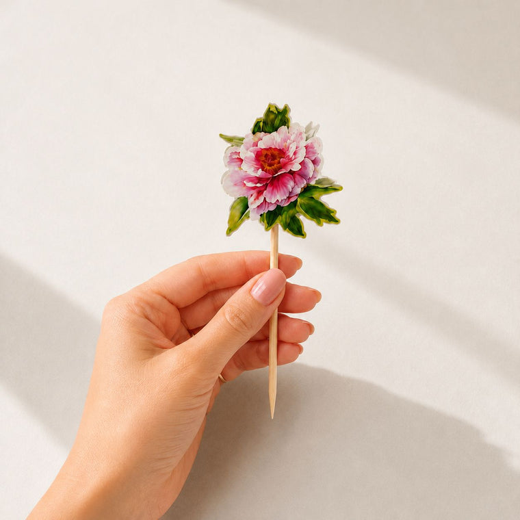 Parttyhub blush peony cupcake topper