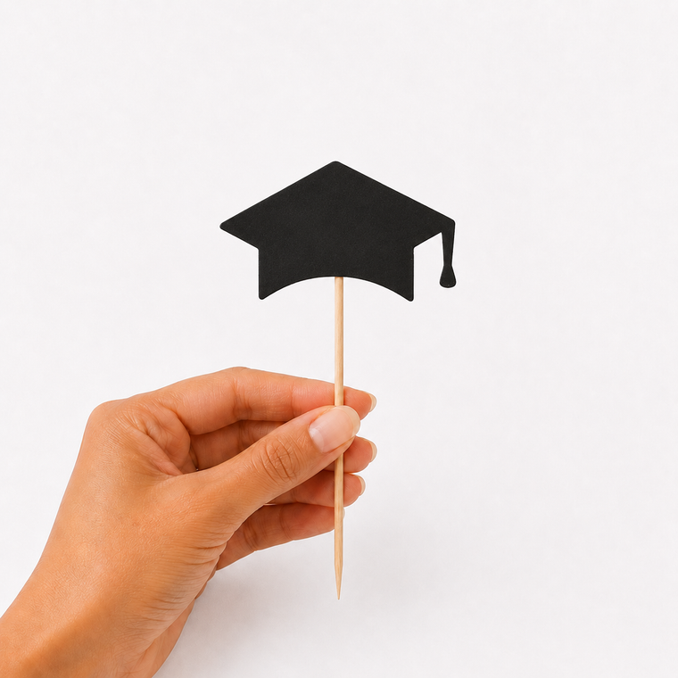 Parttyhub graduation cap cupcake toppers