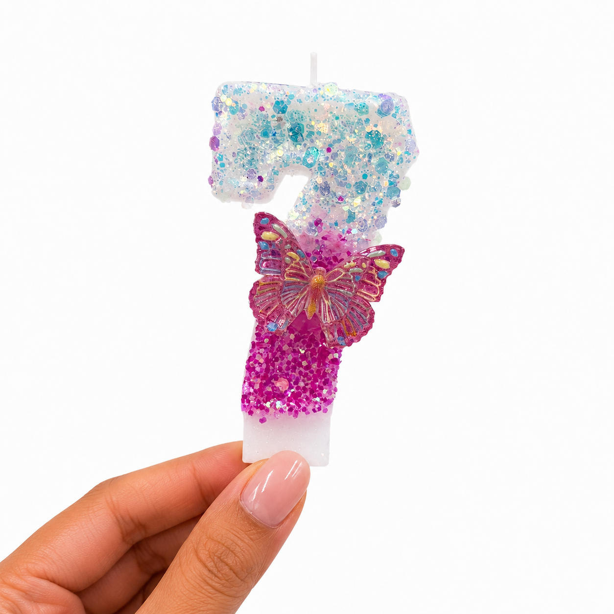 Parttyhub Pink Sparkling Butterfly Candles | BFL | Pack 1