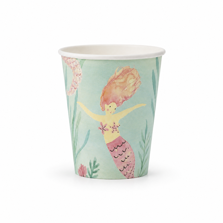 Parttyhub mermaid princess party cups | MP | Pack 8