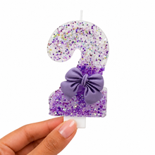 Parttyhub Purple Bow Sparkling Candles | PBSP | Pack 1