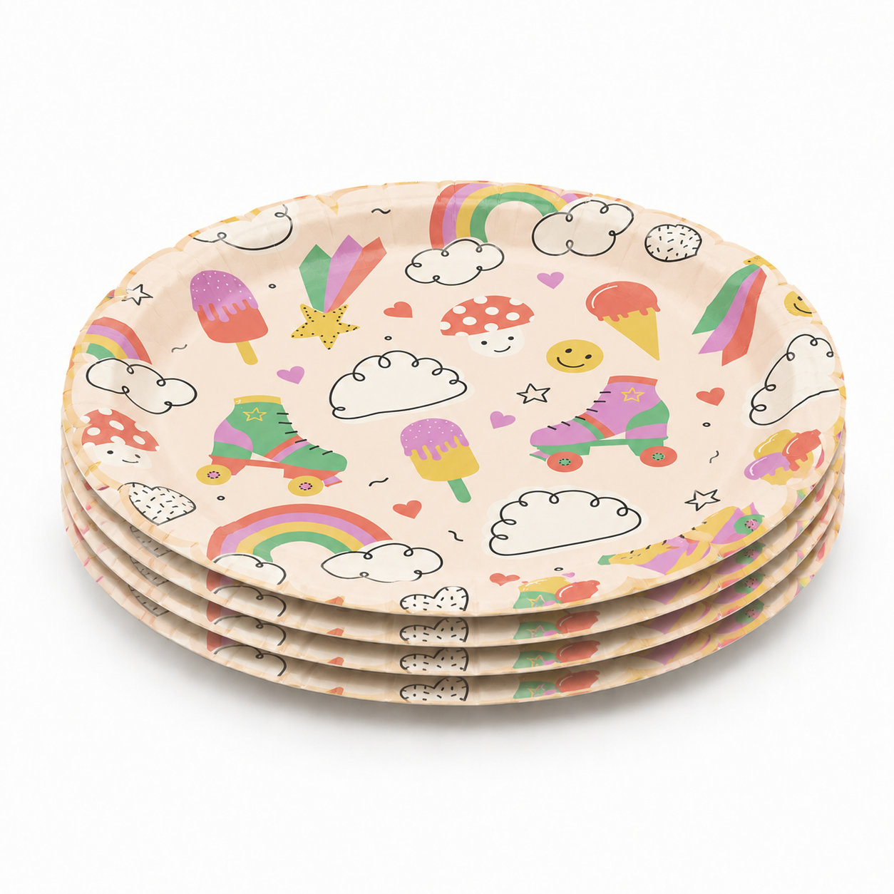 Parttyhub rainbow cloud dessert plates | RC | Pack 8
