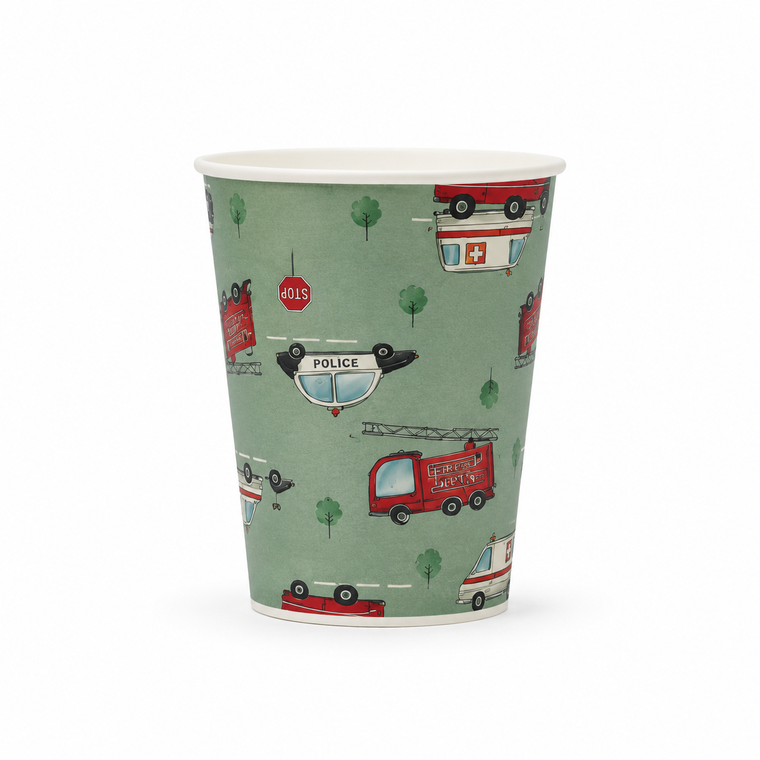 Parttyhub police car theme party cups | PC | Pack 8