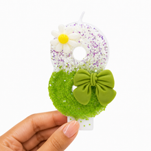 Parttyhub Green Bow & Daisy Candles | GBDS | Pack 1