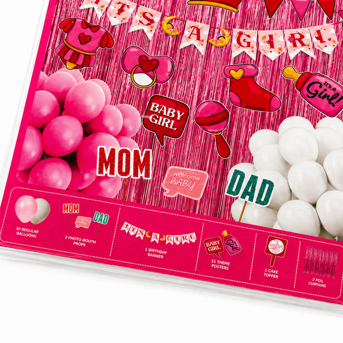 PARTTYHUB IT'S A GIRL' CELEBRATION DECOR KIT | ITG | PACK 1