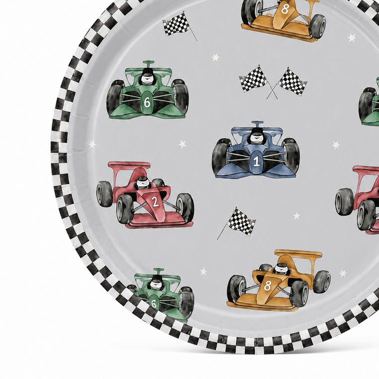 Parttyhub race cars party plates | RC | Pack 8