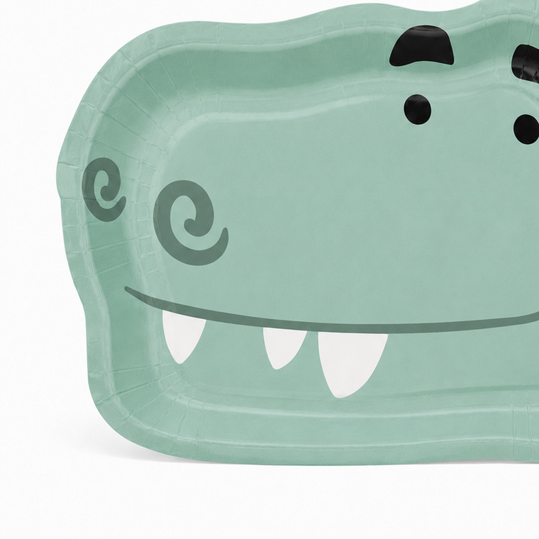 Parttyhub dinosaur face-shaped dinner plates | DF | Pack 8
