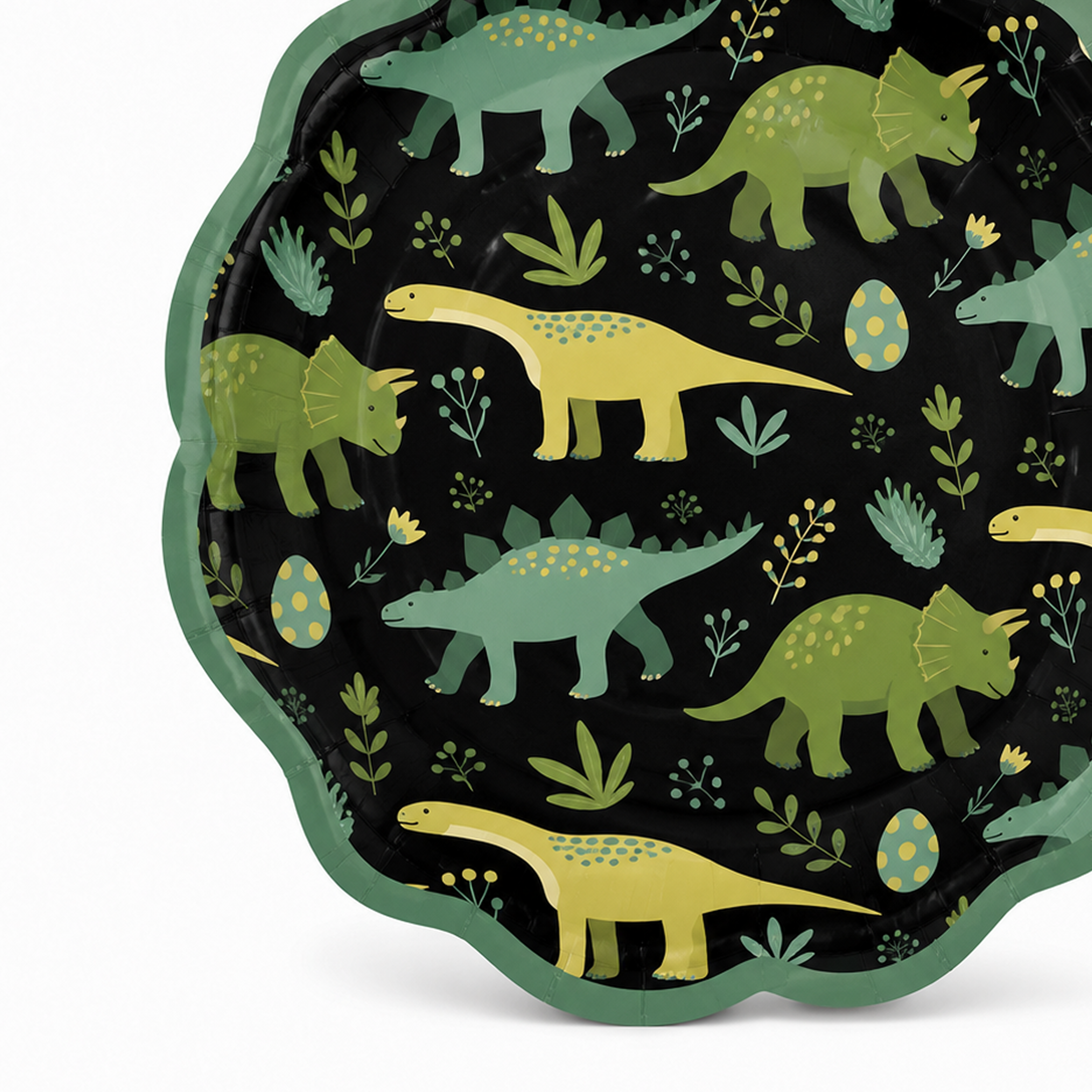 Parttyhub dinosaurs in camouflage party dessert plates | DCAM | Pack 8