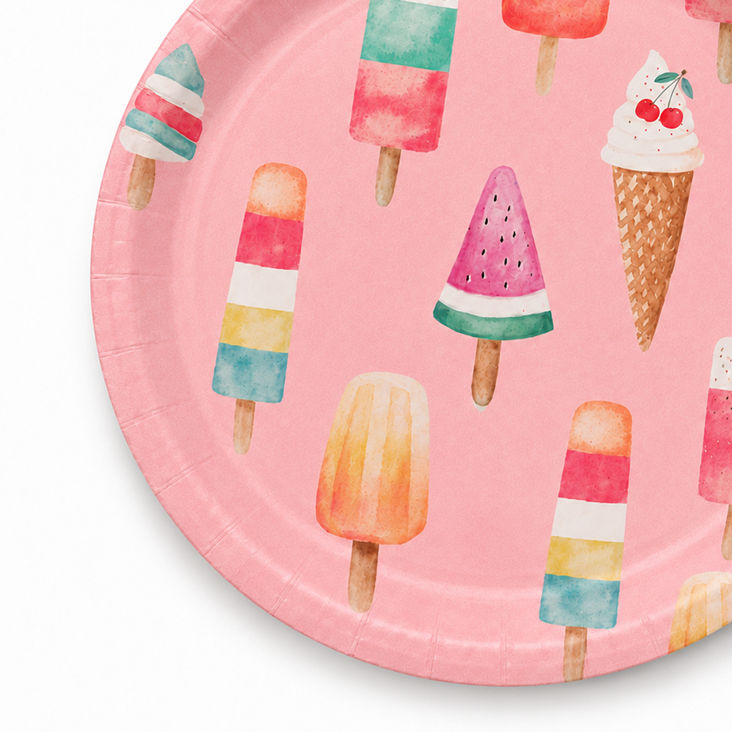 Parttyhub ice cream pink dinner plates | ICR | Pack 8