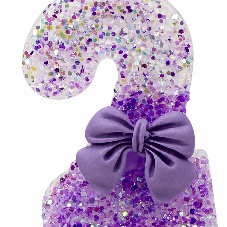 Parttyhub Purple Bow Sparkling Candles | PBSP | Pack 1