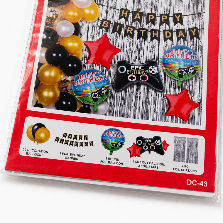 PARTTYHUB VIDEO GAME THEMED BIRTHDAY PARTY DECOR KIT | VGA | PACK 1