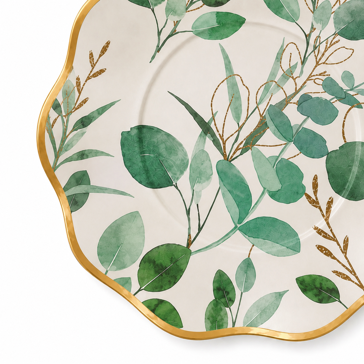 Parttyhub sage leaf dessert plates | SL | Pack 8