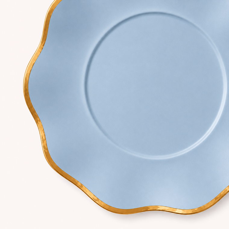 Parttyhub blue gold rim dinner plates | BGR | Pack 8