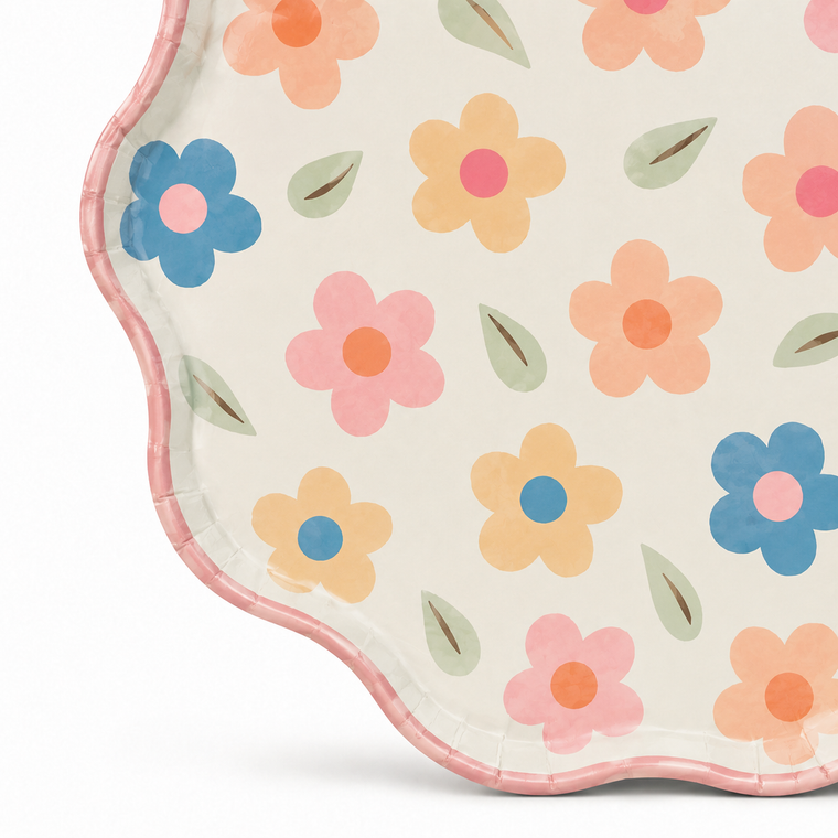 Parttyhub pastel floral dinner plates | PFLW | Pack 8