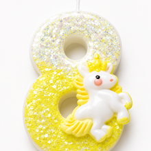 Parttyhub Sparkling Unicorn Yellow Candles | UNI | Pack 1