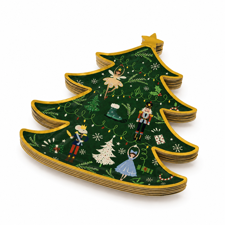 PARTTYHUB Nutcracker Fairytale Christmas Dessert Plates – Pack of 8