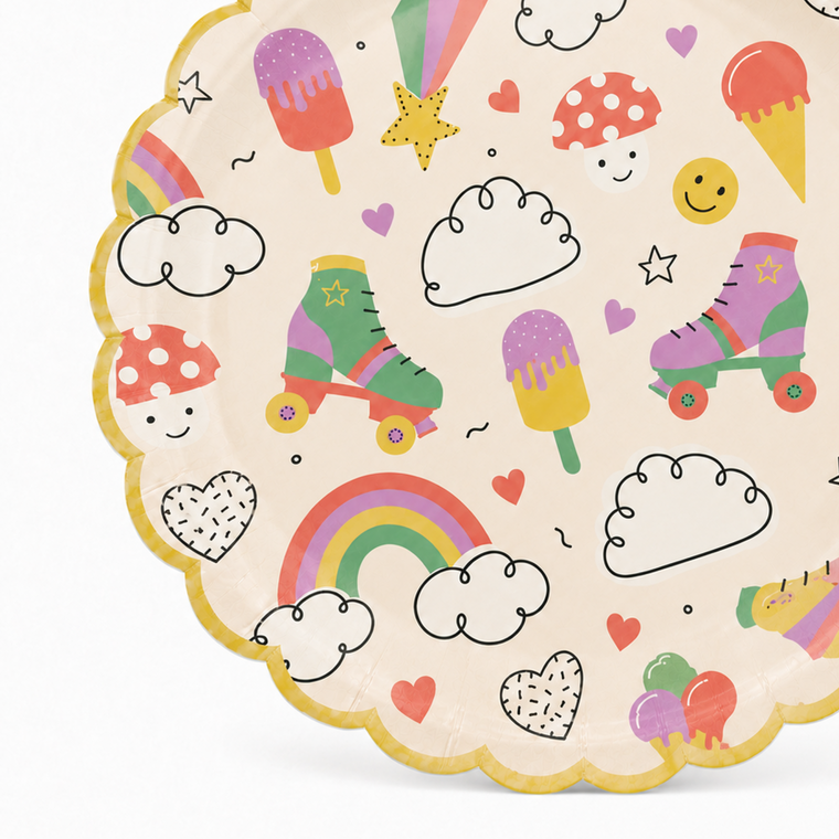 Parttyhub rainbow cloud dessert plates | RC | Pack 8