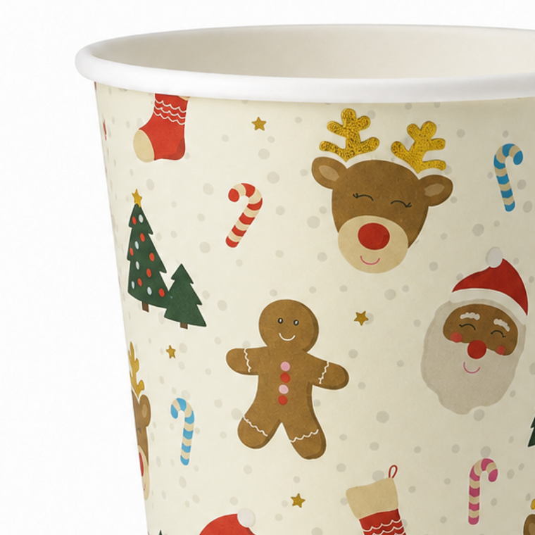 PARTTYHUB Christmas Themed Party Cups – Pack of 8