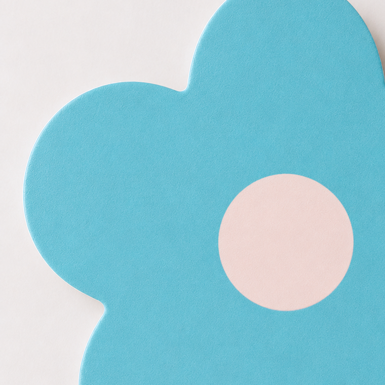 Parttyhub soft teal flower cupcake topper