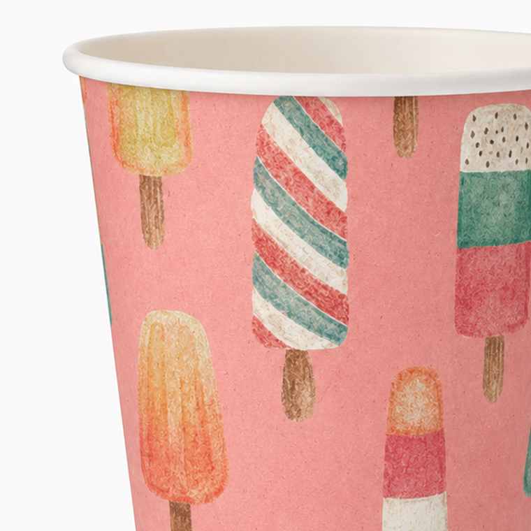 Parttyhub ice cream pink party cups | ICR | Pack 8