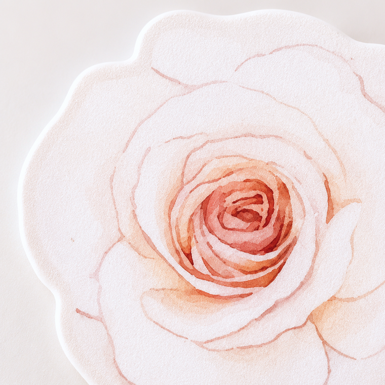 Parttyhub soft white rose cupcake topper