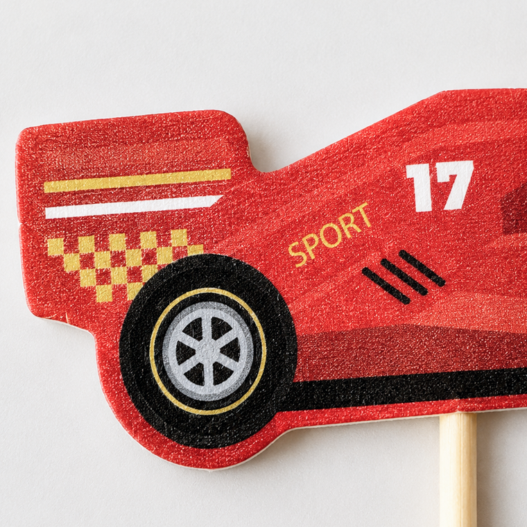 Parttyhub red racecar cupcake topper