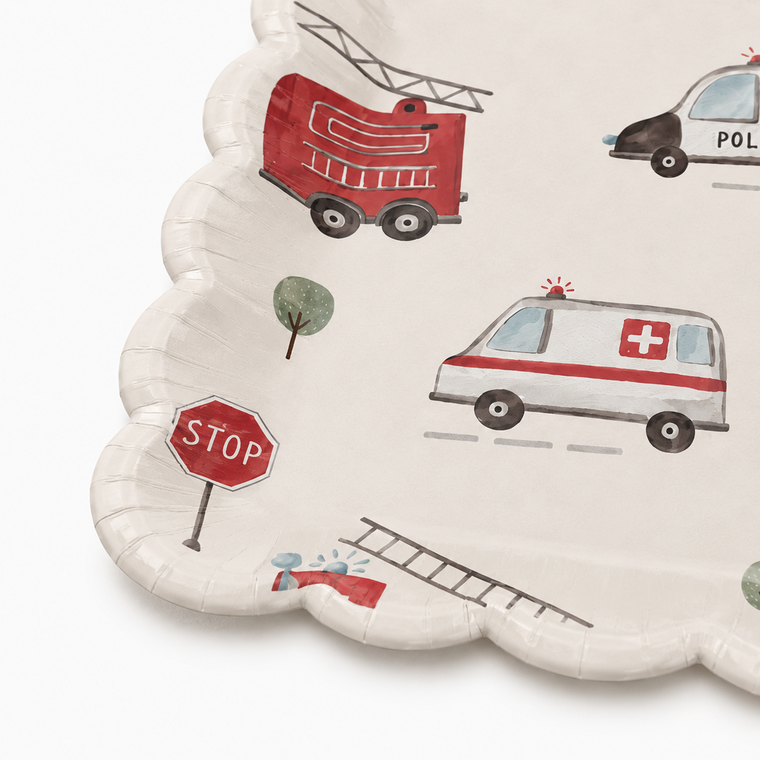Parttyhub police car theme party plates | PC | Pack 8