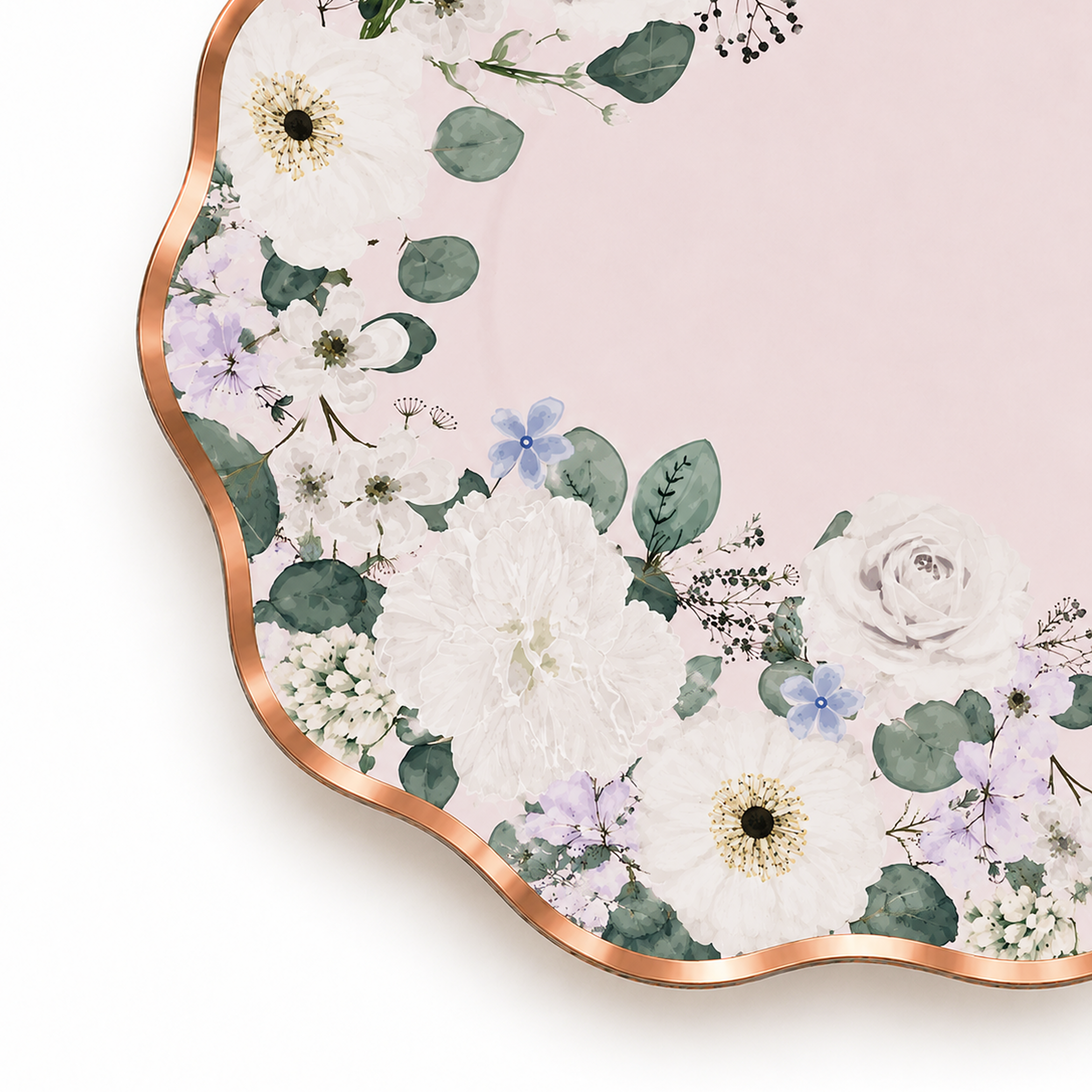 Parttyhub blush roses dessert plates | BBN | Pack 8