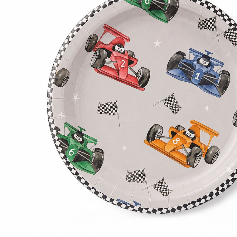 Parttyhub race cars dessert plates | RC | Pack 8