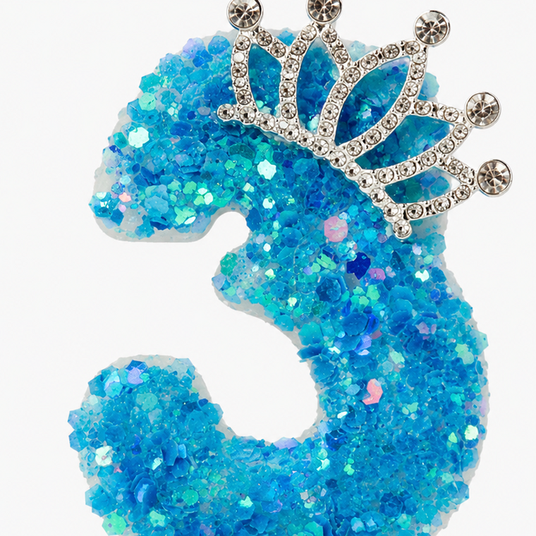 Parttyhub Blue Sparkling Princess Candles | PRNC | Pack 1