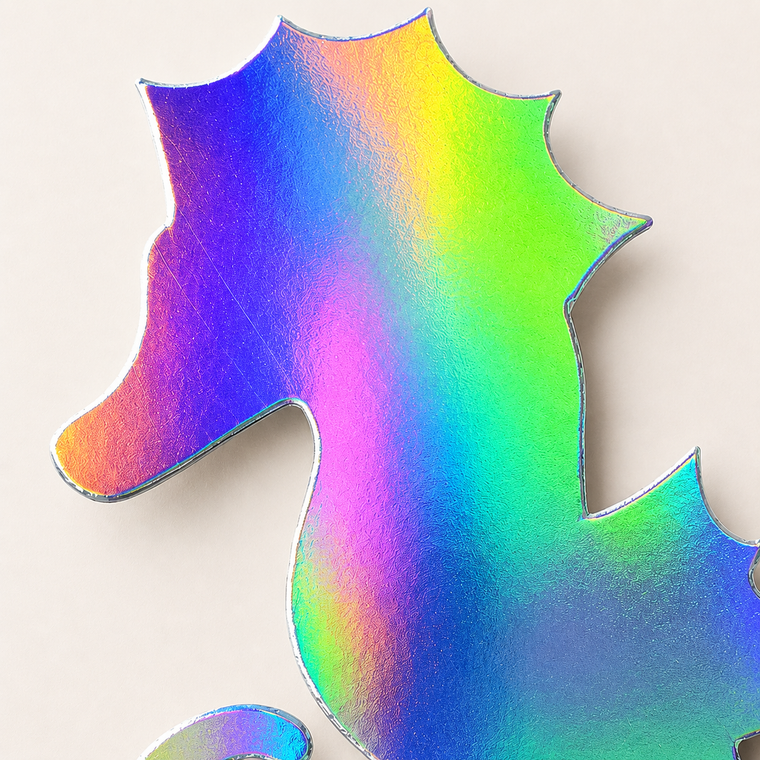 Parttyhub seahorse iridescent cupcake topper