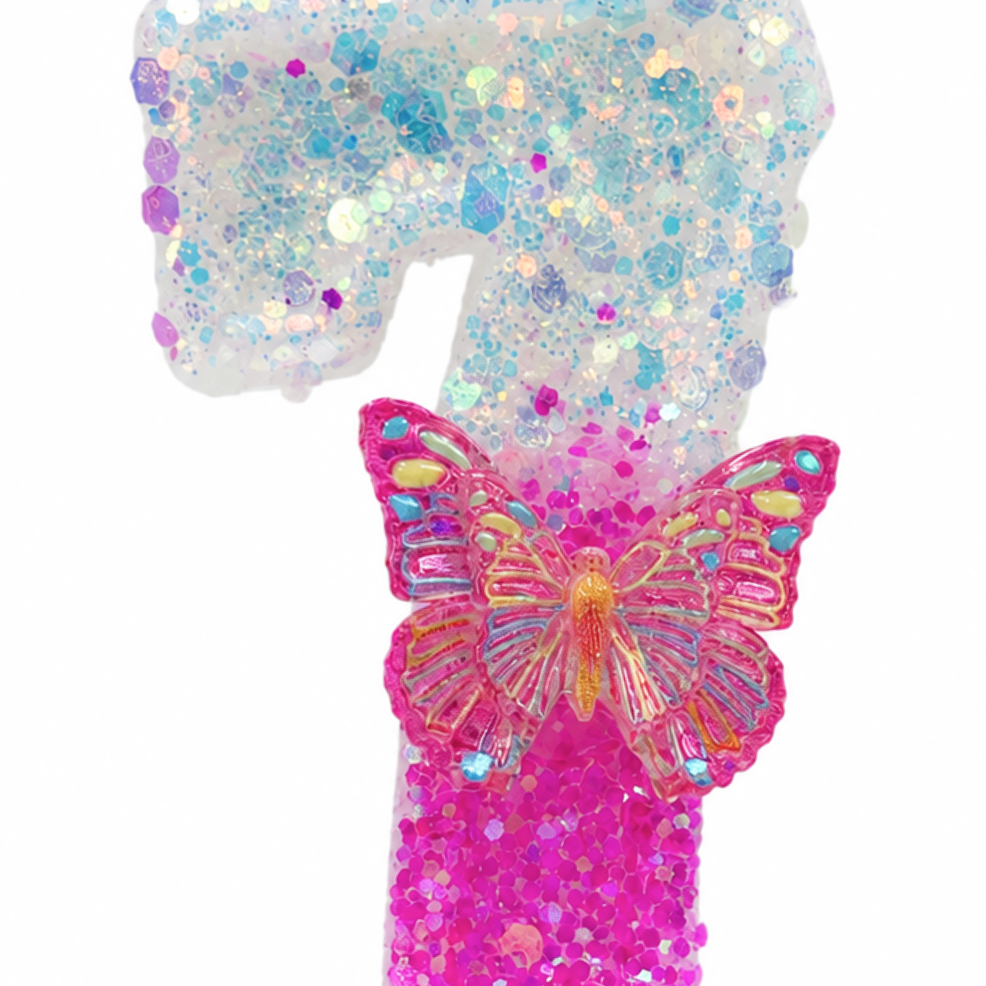 Parttyhub Pink Sparkling Butterfly Candles | BFL | Pack 1