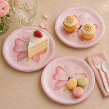 Parttyhub pink butterfly dessert plates | BFL | Pack 8